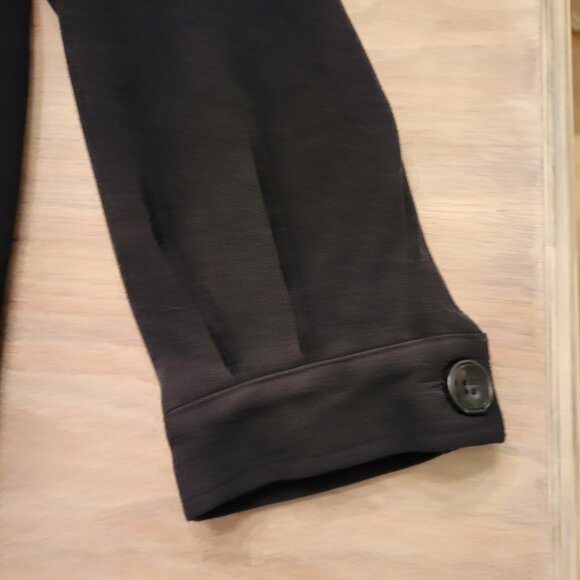 Pronto Uomo Womens Collared Long Sleeve Button Pea Coat Black Sz Medium - Picture 7 of 13